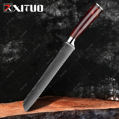 kitchen knives Set Laser Damascus pattern