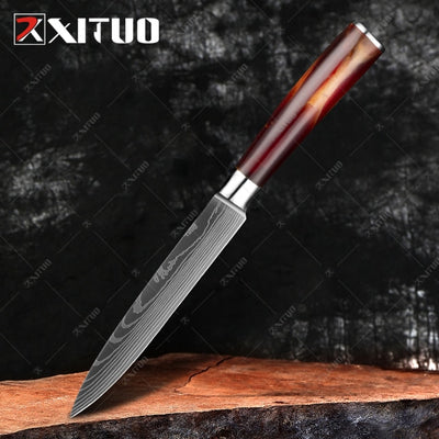 kitchen knives Set Laser Damascus pattern