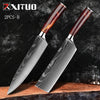 kitchen knives Set Laser Damascus pattern