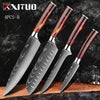 kitchen knives Set Laser Damascus pattern