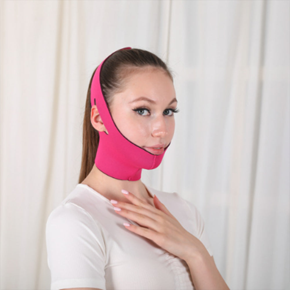 Serena.H Elastic Face Slimming Bandage V Line Face Shaper Women Chin Cheek  Lift Up Belt Facial Anti Wrinkle Strap Face Care Tools (Purplish pink)